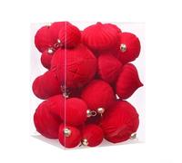 35PCS Christmas Tree Ornaments in Various Sizes, Made of PET Material with Metal Hoops for Hanging on Trees, Wreaths, and Festive Decorations (C)