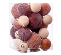 35PCS Christmas Tree Ornaments in Various Sizes, Made of PET Material with Metal Hoops for Hanging on Trees, Wreaths, and Festive Decorations (F)