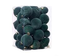 35PCS Christmas Tree Ornaments in Various Sizes, Made of PET Material with Metal Hoops for Hanging on Trees, Wreaths, and Festive Decorations (E)