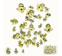 35Pcs Kthlpoi Tiny Glow in The Dark Luminous Resin Bees for Crafts,Flatback Bumble Bee Decor,Honey Bee Decoration for DIY Wreath Art Crafts Scrapbooking Party Home Birthday Decoration 3 Size