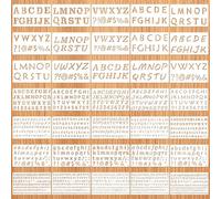 35pcs Letter Stencils for Painting, 1/3 1/2 3/4 1 2 Inch Alphabet Stencils Plastic Reusable Small Letter and Number Templates for DIY Crafts Wood Signs Fabric Art Projects