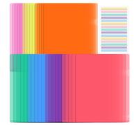 35PCS Plastic Folders A4, 7 Colours A4 Clear Plastic Sleeves, Plastic Folders with 300 Multicoloured Index Tabs for Work, Report, Project, Presentation