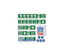 35pcs Premium Fire Exit Sign Kit (Right, Left, Up, Down Arrow)