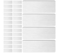 35pcs Silver PVC Plastic Blank Badge Plates with Pin and Clip