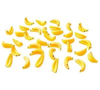 35Pcs Yellow Miniature Bananas 1/12 Scale Banana Models Miniature Fruit Fake Mini Fruits for Mini House Kitchen Fairy Garden Decor，Dollhouse Accessories，Dollhouse Décor