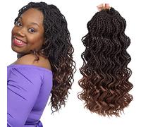 35Strands/Pack Wavy Senegalese Twist Crochet Braids 6packs/lot 14Inch Synthetic Crochet Hair Curly Twist Braiding Hair (14 Inch, T1B/30#)