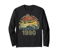 35th Bday Gifts for Men November 1990 35 Year Old Long Sleeve T-Shirt
