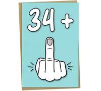 35th Birthday Card, 34 + 1, Funny Birthday Card for 35 Year Old Women or Men, A5