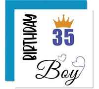 35th Birthday Card for Men - Birthday Boy - Cards for 35 Year Old Man Son Brother Uncle Cousin Friend Nephew, 145mm Bday Greeting Cards Gift