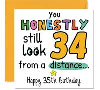 35th Birthday Cards for Men Women - From a Distance - Happy Birthday Card for 35 Year Old Man Woman Son Wife Niece Dad, 145mm Bday Greeting Cards