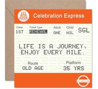 35th Birthday Cards for Men Women - Ticket to Old Age - Happy Birthday Card for 35 Year Old Man Woman Wife Niece Sister Cousin, 145mm Bday Greeting Cards