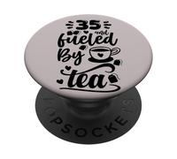 35th Birthday Classic 35 & Fueled By Tea Age Thirty Five PopSockets Adhesive PopGrip