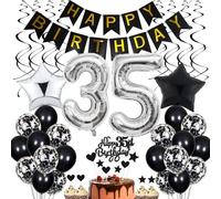 35th Birthday Decoration - Black & White Party Decoration for Men & Women