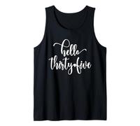 35th Birthday for Women Hello Thirty Five 35 Years Old Cute Tank Top