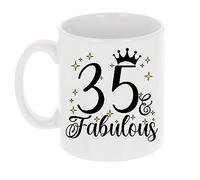 35th Birthday Gift for Women Age & Fabulous Mug Gift for Coffee Lovers Tea Cup Present 11oz Coffee Mug Funny Novelty Mug Gift for Men or Women
