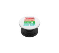 35th Birthday Legendary Since August 1991 Birthday Saying PopSockets Adhesive PopGrip