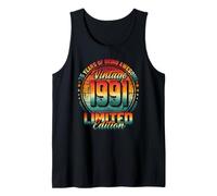 35th Birthday Man Woman 35 Years 1991 Decoration Fun Tank Top
