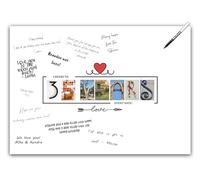 35th Birthday Party Decorations Supplies - Guest Book Alternative Poster. Signing Anniversary Board for Women or Men. Wall Art Decor Card for Him or Her Turning 35 Years Old. A3 Signature Banner
