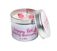 35th Coral Wedding Anniversary Candle Tin/Personalised SOYA Wax/Handmade to Order Daily