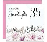 35th Granddaughter Birthday Card for Granddaughter Floral Elegant Birthday Card for 35 Year old thirty five, thirty fifth
