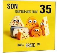 35th Son Birthday Card for Son - Cheese Pun Funny Son's Birthday Card for 35 Year old thirty five, thirty fifth