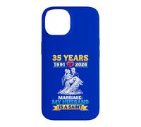35th Wedding Anniversary 1991 To 2026 My Husband Is A Saint Case for iPhone 14