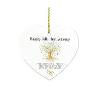 35th Wedding，Heart Plaque with Family Tree, Keepsake for Wife Husband, Romantic Home Decor, Hanging Memorial Sign - DWUENT