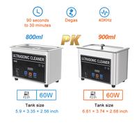 35w 60w Ultrasonic Bath 800ml 900ml Ultra Sonic Cleaner Washing Jewelry Dental Ultrasonic Cleaning Machine High Frequency 40khz 800ml 35w CJ008