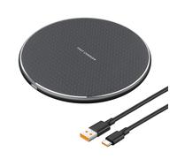 35W Fast Wireless Charger Pad for iPhone 16 15 14 13 12 Pro Max Wireless Charging Pad for Samsung Galaxy S25 S24 S23 Ultra Qi Wireless Phone Charger Station Case Friendly Friendly LED USB-C Cable