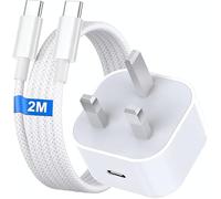 35W USB C Charger for iPhone 17/16/15, Fast Charger USB C Plug with 2M/6FT Type C to C Cable UK Wall Phone Power Adapter for iPhone 17 Pro/17 Pro Max/Air/16 15 Pro Max,for iPad Pro/Air/Mini
