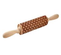35X4.5CM Deep Engraved Wooden Embossed Cookies Lattice Ancient Coins Rolling Pin for Baking 3D Rolling Pins Wooden Embossing Rolling Pin