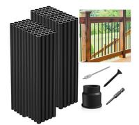 36"-100Pack Aluminum Deck Balusters Hollow Round Deck Railing Spindles Matte Coated Black for Wood and Composite Deck Indoor Outdoor