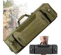 36" 42" Soft Rifle Case Double Long Gun Bag, Tactical Long Rifle Backpack, for Firearm Storage and Transportation, Perfect for Indoor/Outdoor Shooting(Green,42in/107cm)