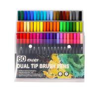 36/48 / 60/72 / 100 Colors Double Ends Brush Pen Set Watercolor Felt Tip Watercolour Markers