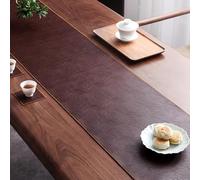 36 48 72 90 108 120 150 180 200 Inches Long Faux Leather Table Runner, Waterproof/Non-Slip/Heat Resistant, Brown Vintage Placemats for Kitchen Dining Table Decor, Christmas & Thanksgiving(33x160cm(13"