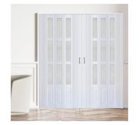 36/48/72/96 in Accordion Doors for Closet, 3 Frosted Acrylic Glass Accordion Folding Door, Space-Saving Accordion Shower Door Easy to Install,80in(200cm) x96in(240cm)