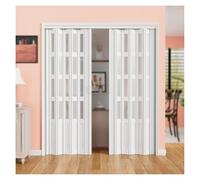 36/48/72/96 in Accordion Doors for Closet, 3 Frosted Acrylic Glass Accordion Folding Door, Space-Saving Accordion Shower Door Easy to Install,80in(200cm) x72in(180cm)
