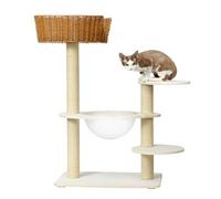 36.6 Inches Cat Tower, Multi Level Kitty Furniture Home, Pussy Activity Center with Transparent Capsule, Pet Furniture Play House for Kittens Cats