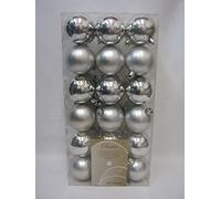 36 6cm Shatterproof Silver Festive Christmas Tree decoration Baubles mix