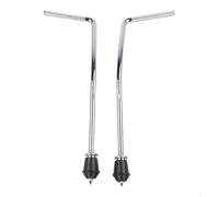 36.8cm Metal Drum Spurs Pair for Stability Mount | High-grade electroplated steel, anti-rust finish, heavy duty support, silver color, pair of legs