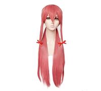 36'' 90cm Long Pink Yuno Gasai Wig The Future Diary Mirai Nikki Yuno Heat Resistant Hair Cosplay Costume Wigs + Wig Cap