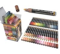 36 Acrylic Paint Pens Skin and Natural Earth Tone Marker Set For Rock Painting, Canvas, Mugs, Glass, Plastic, Wood, Metal, Fabric, Scrapbooking, Most Surfaces. Quick Drying Waterbased (MEDIUM)