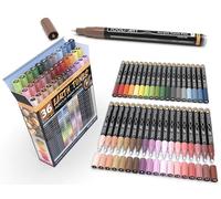 36 Acrylic Paint Pens Skin and Natural Earth Tone Marker Set For Rock Painting, Canvas, Mugs, Glass, Plastic, Wood, Metal, Fabric, Scrapbooking, Most Surfaces. Quick Drying Waterbased (EXTRA FINE)