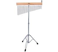 36 Bars Chimes, 36 Tone Bar Chimes Single Row Wind Silver Chime with Wood Base and Adjustiable Height Tripod Stand