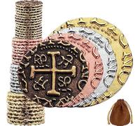 36 Bronze, Silver, Rose & Gold Metal Pirate Coins, Treasure Coin Mix Set