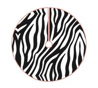 36" Burlap Christmas Tree Skirt, Zebra fine lines Print Farmhouse Holiday Tree Mat Base Cover Decor