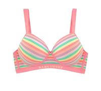 36 C Gorgeous Rainbow Stripe Large Size Bra Seamless Cotton Women's Set Soft and Skin Friendly Comfortable to The Body. Women Bra Sexy (Pink, 38)