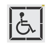 36" California DOT (CALTRAN) Handicap with Border Stencil - 1/8" (.125") PRO-Grade LDPE
