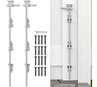 36" Cane Bolt Drop Rod for Gate, Heavy Duty Gate Latch for Wooden Fence Metal Gates, Gate Ground Stopper Hardware for Wood PVC Vinyl Metal Gates, 2 Pack Silver