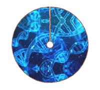 36" Christmas Tree Skirt 30 36 48 Inch - DNA Chain Photo Print Holiday Party Mat Decorations for Xmas Home Decor